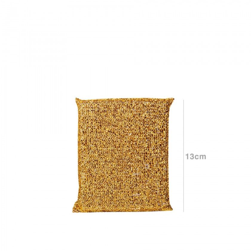 Esfrego Retangular Ouro / Prata 13X9X2cm Pack 2