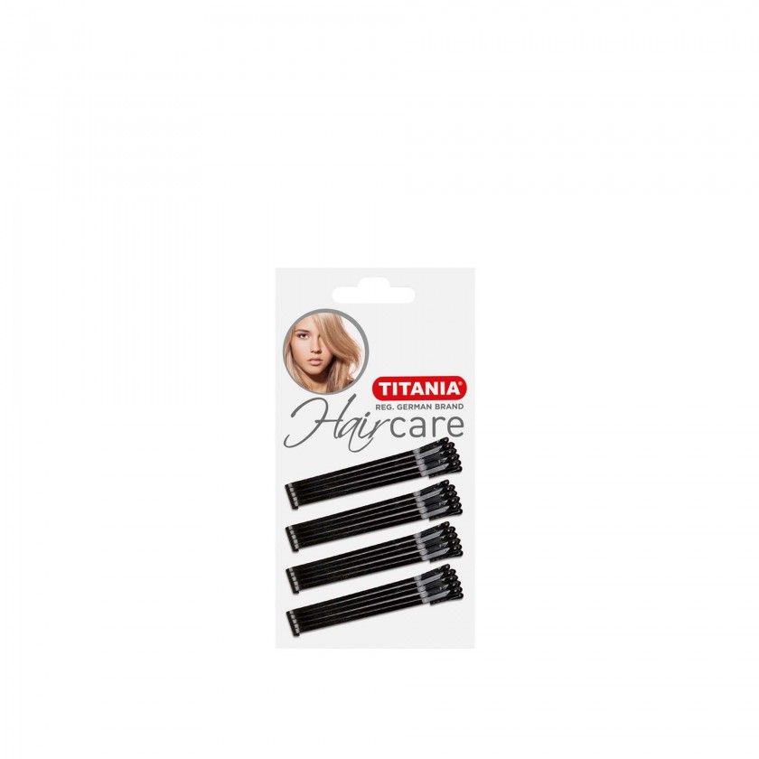 Ganchos Liso Cabelo Titania Preto 7cm Pack 20
