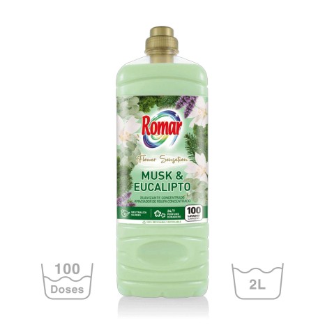 Amaciador Concentrado Romar 100 Lavagens Almíscar / Eucalipto 2000ml - Image product