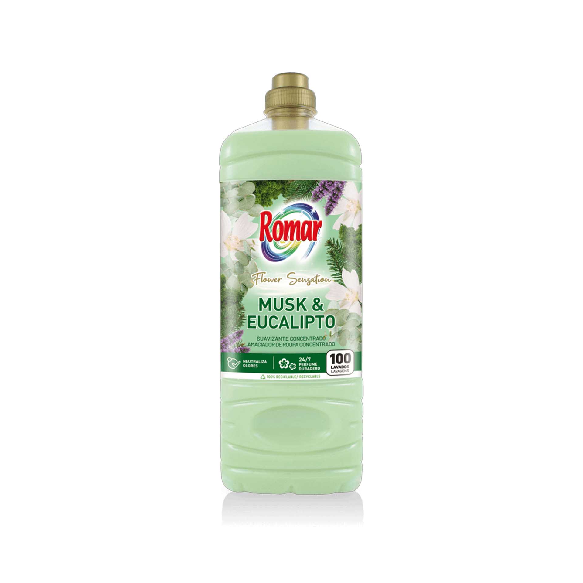 Amaciador Concentrado Romar 100 Lavagens Almíscar / Eucalipto 2000ml