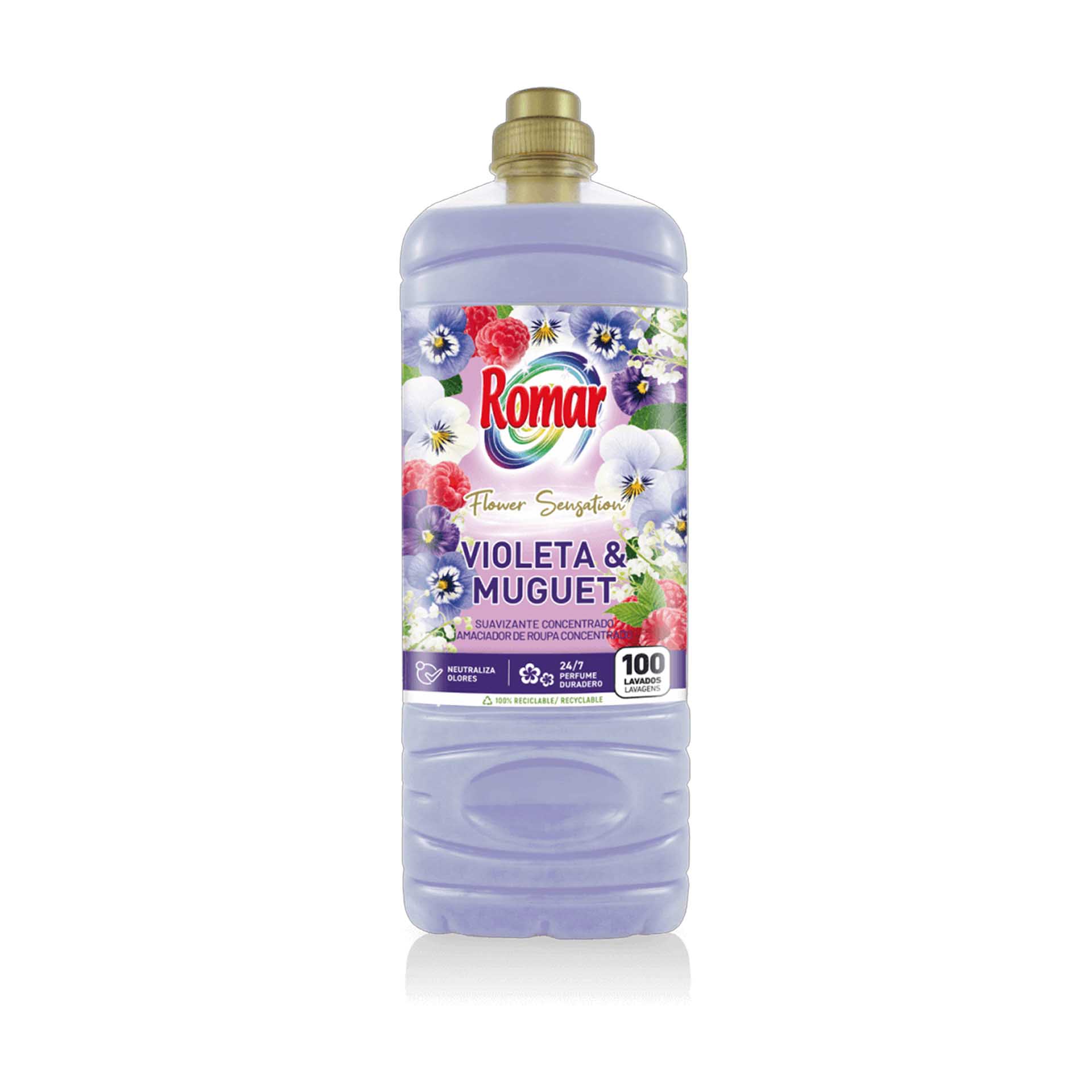 Amaciador Concentrado Romar 100 Lavagens Violeta / Lírios 2000ml
