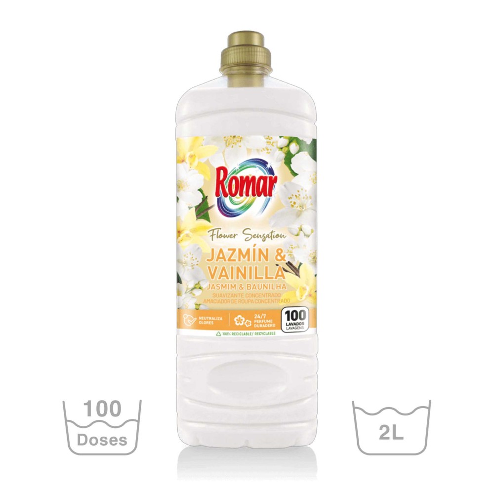 Amaciador Concentrado Romar 100 Lavagens Jasmim / Baunilha 2000ml