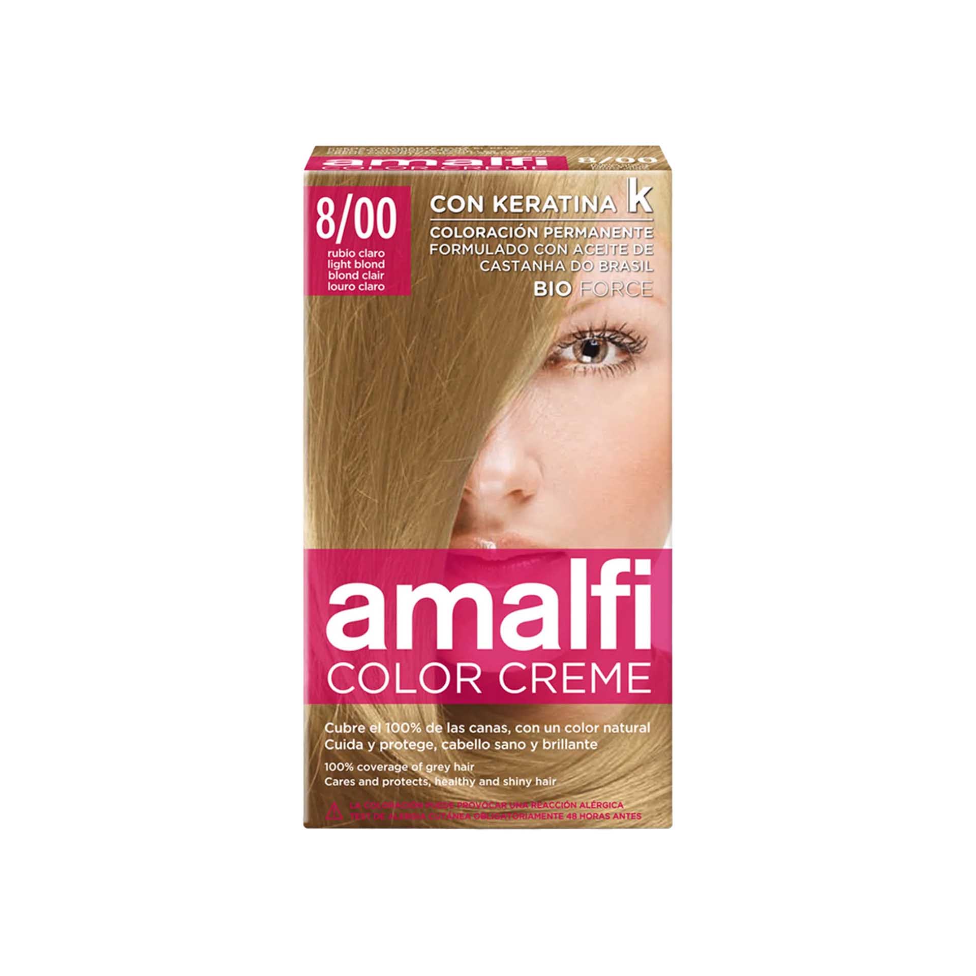 Tinta Cabelo Amalfi Loiro Claro 8/00 50ml