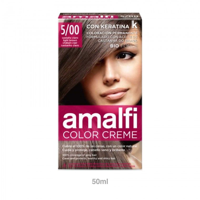 Tinta Cabelo Amalfi Castanho Claro 5/00 50ml Tinta Cabelo Amalfi Castanho Claro 5/00 50ml