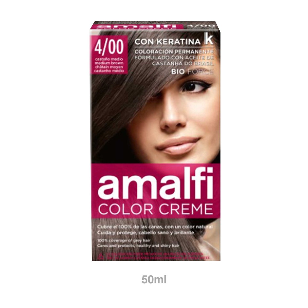 Tinta Cabelo Amalfi Castanho Médio 4/00 50ml
