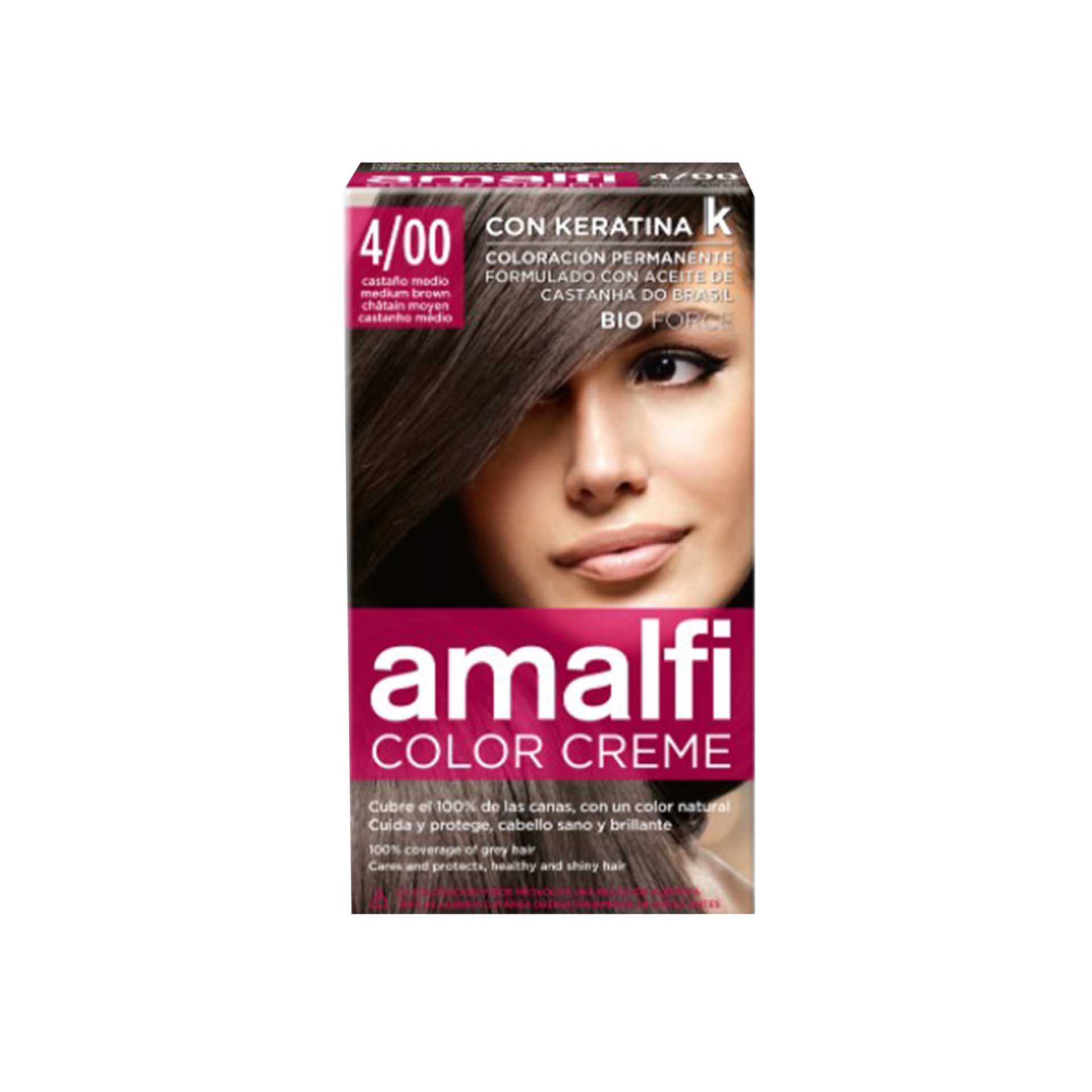 Tinta Cabelo Amalfi Castanho Médio 4/00 50ml