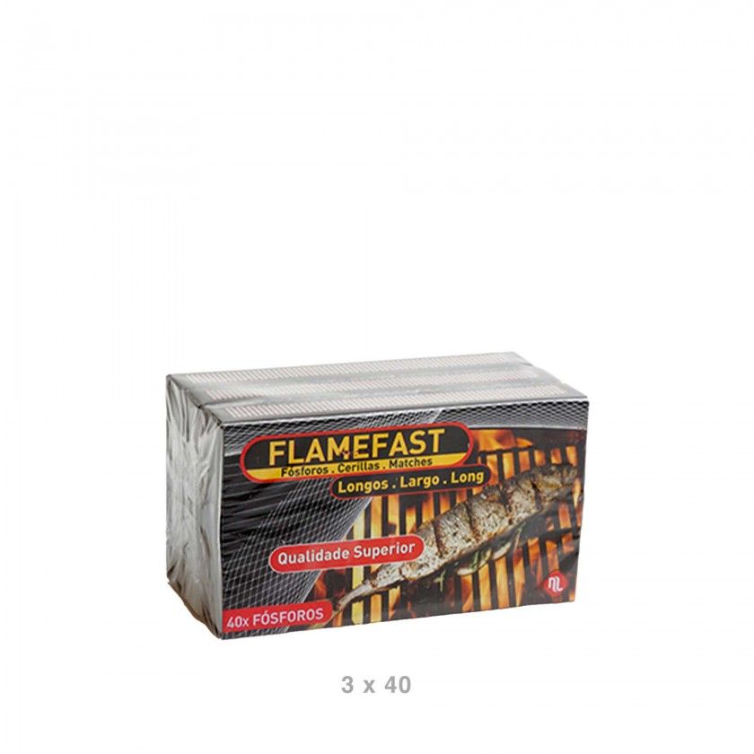 Fósforo Flamefast Longo Pack 3X40F Fósforo Flamefast Longo Pack 3X40F