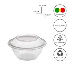 Saladeira Take Away 500ml 15.5X15.5X6.6cm Pack 52
