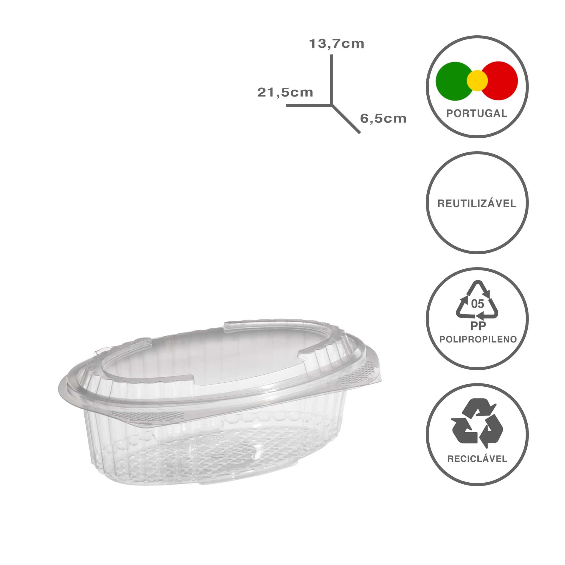 Caixa Take Away 735ml 21.5X13.7X6.5cm Pack 100