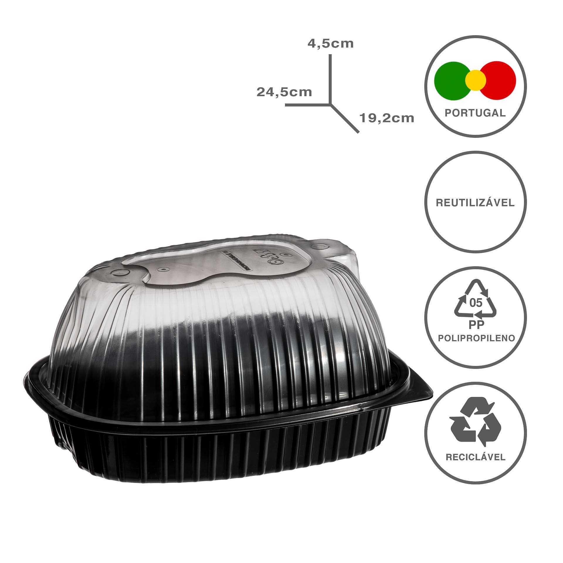 Caixa Take Away Frango 24.5X19.2X4.5cm Pack 100
