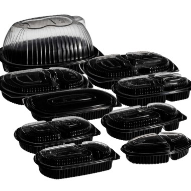 Caixa Take Away Tampa 3 Divisões 26X18.5X2.5cm Pack 102