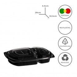 Caixa Take Away Tampa 2 Divises 26X18.5X2.5cm Pack 102