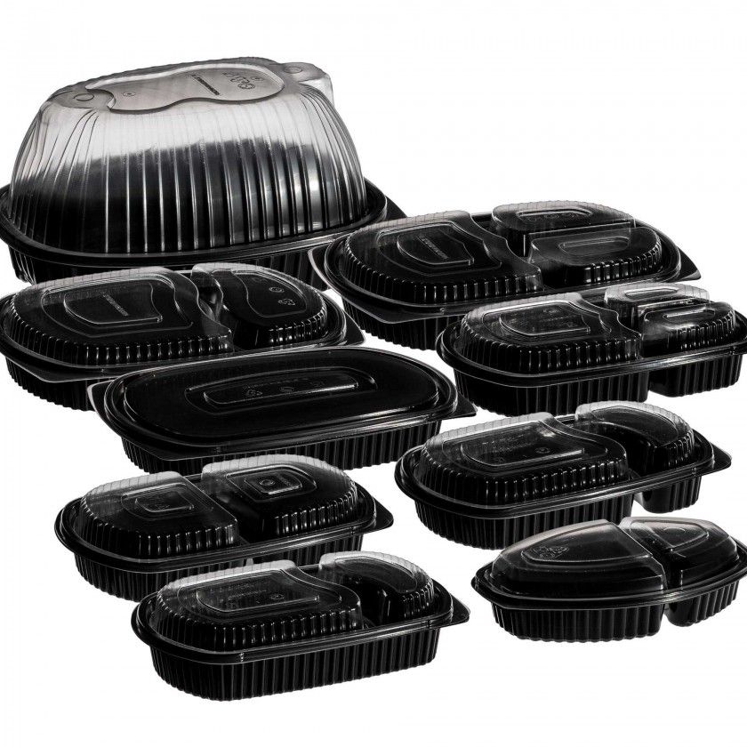 Caixa Take Away 2 Divises 50/50 23.5X14.5X3.5cm Pack 100