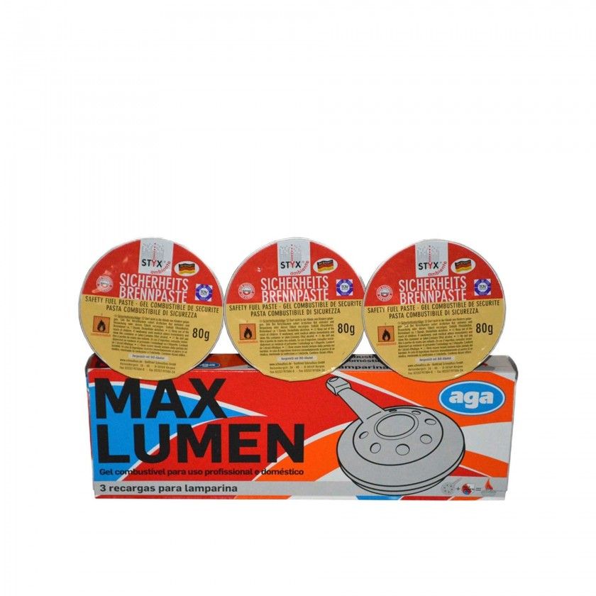 Gel Combustível Maxlumen 95ml Pack 3 Gel Combustível Maxlumen 95ml Pack 3