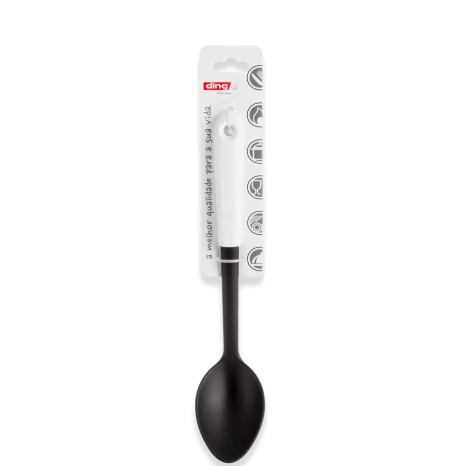 Colher Arroz Nylon Living Preto / Branco 30.5cm - Image product