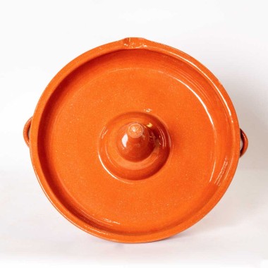 Assador Frango Barro Liso 32X15cm