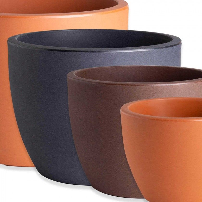 Vaso Plástico Tulipa Redondo Bronze N.30 30.5X23cm Vaso Plástico Tulipa Redondo Bronze N.30 30.5X23cm