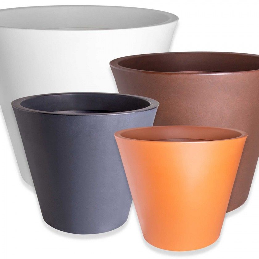 Vaso Plástico Margarida Redondo Terracota N.80 80X68cm Vaso Plástico Margarida Redondo Terracota N.80 80X68cm