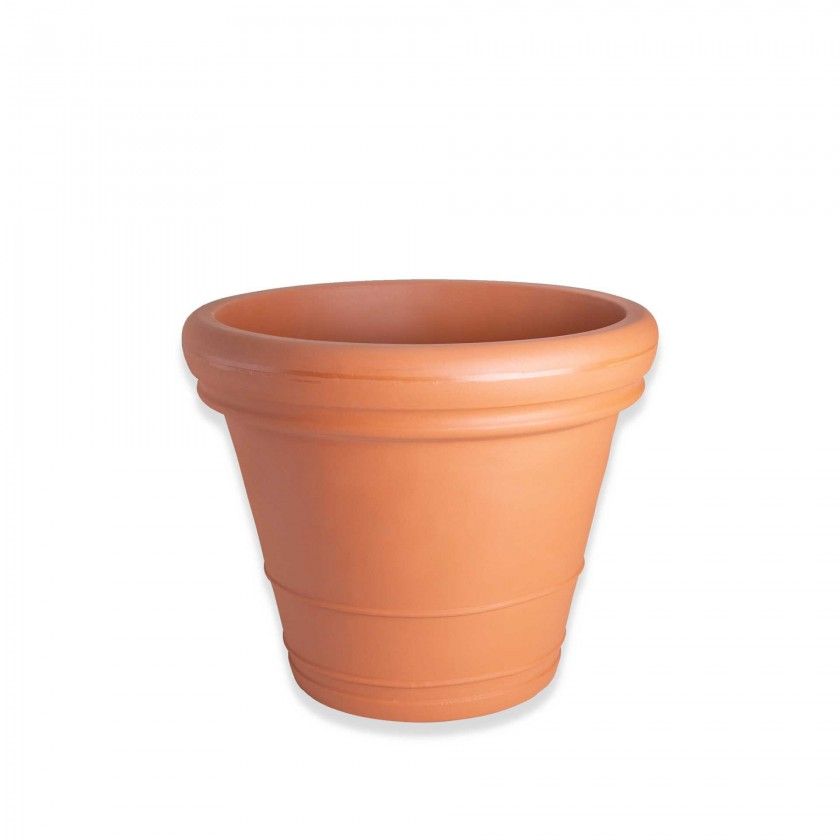 Vaso Plstico Duplo Bordo Redondo Terracota N.50 50X43cm