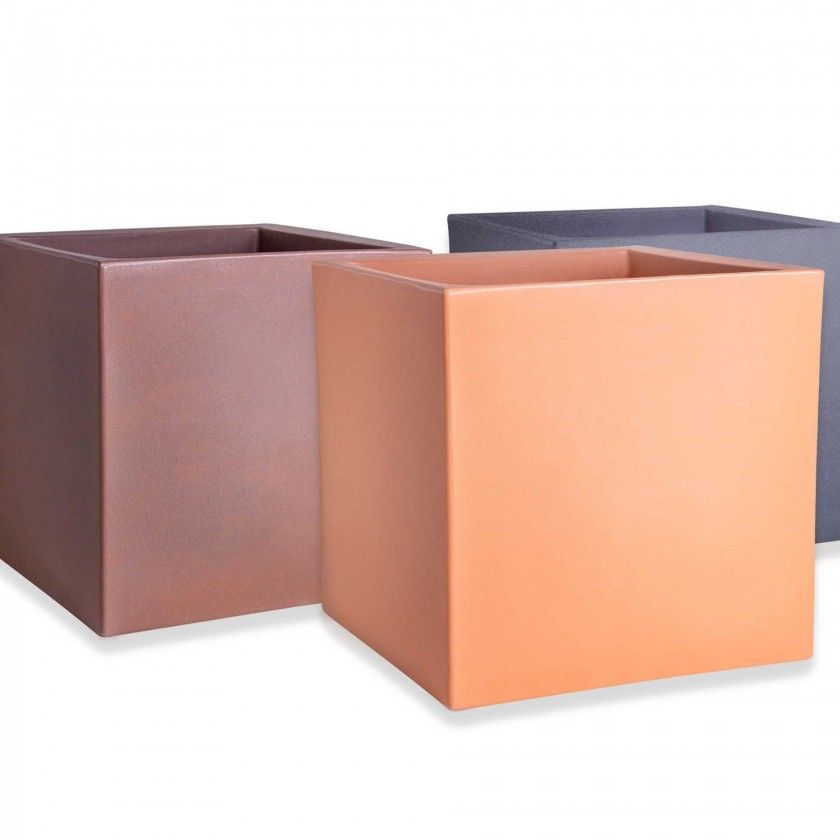 Vaso Plástico Cubo Terracota N.50 50X50X50cm Vaso Plástico Cubo Terracota N.50 50X50X50cm