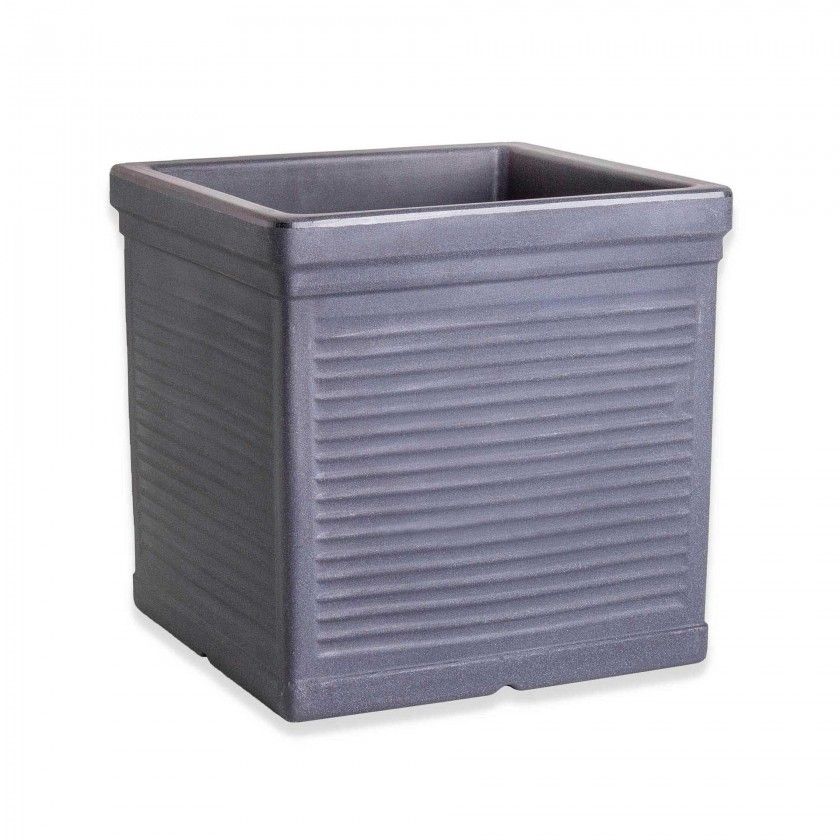 Vaso Plstico Millerigue Quadrado Preto N.40 40X40X40cm