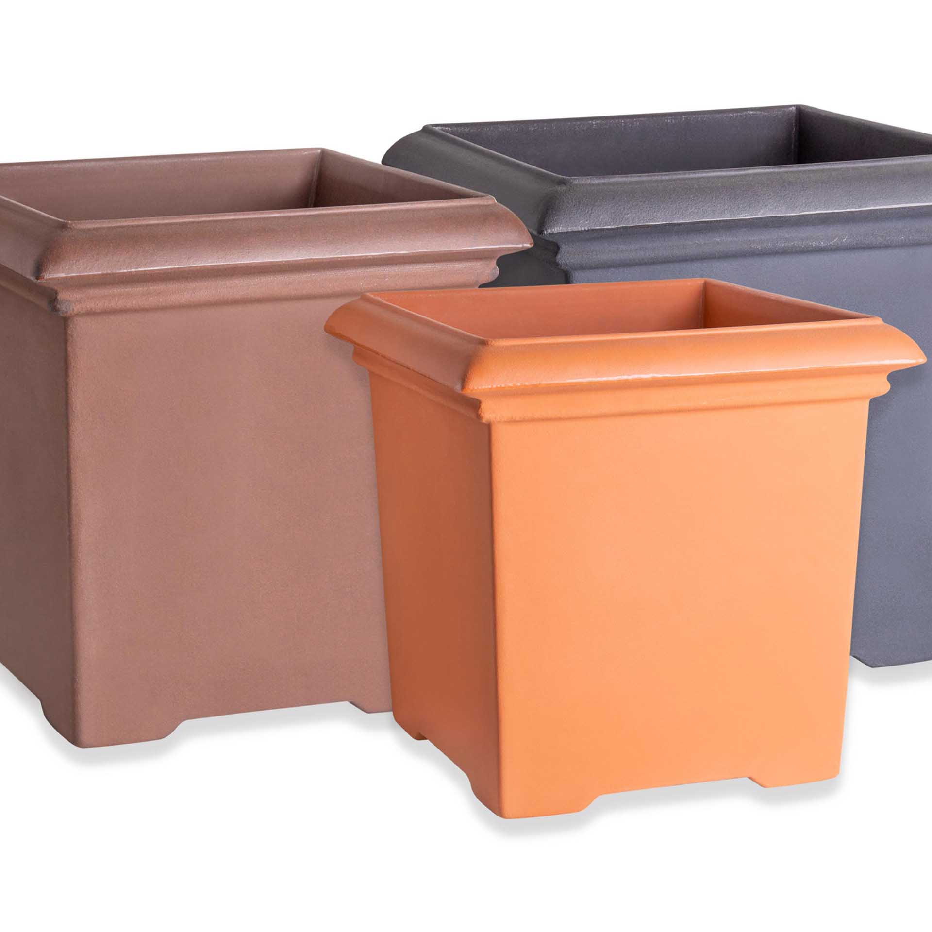 Vaso Plástico Quadrado Liso Preto N.50 50X50X50cm