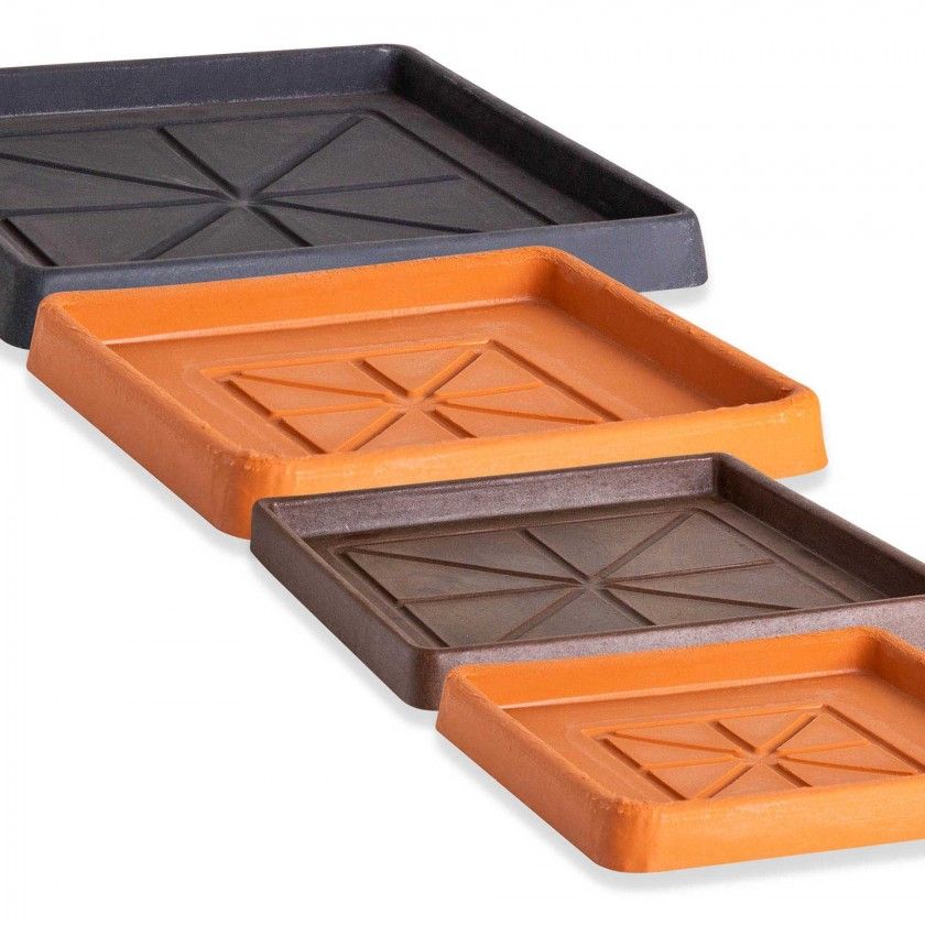 Prato Plástico Standard Quadrado Terracota N.50 50X50X5cm Prato Plástico Standard Quadrado Terracota N.50 50X50X5cm