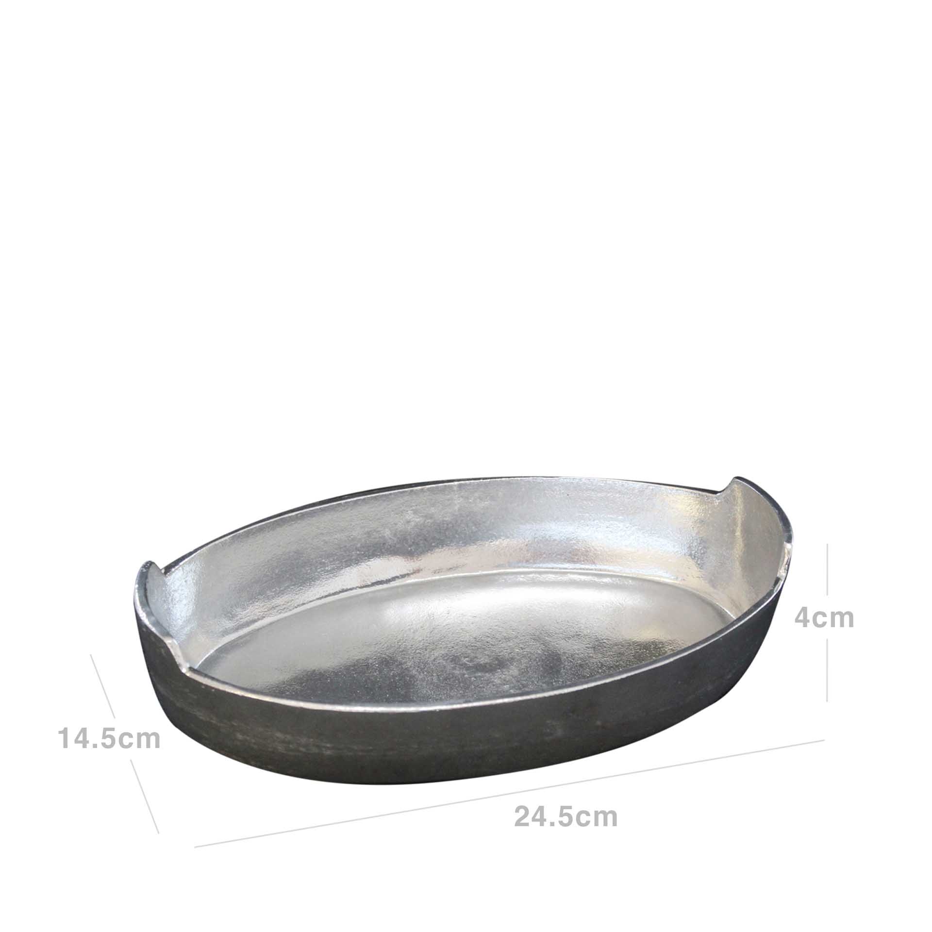 Tabuleiro Alumínio Fundido Oval 24.5X14.5X4cm