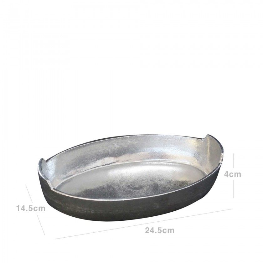 Tabuleiro Alumínio Fundido Oval 24.5X14.5X4cm Tabuleiro Alumínio Fundido Oval 24.5X14.5X4cm