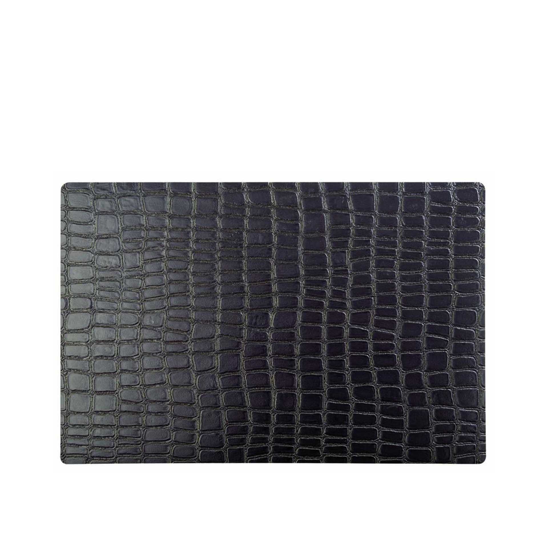 Individual Couro Sintético Croco Castanho 45X30cm