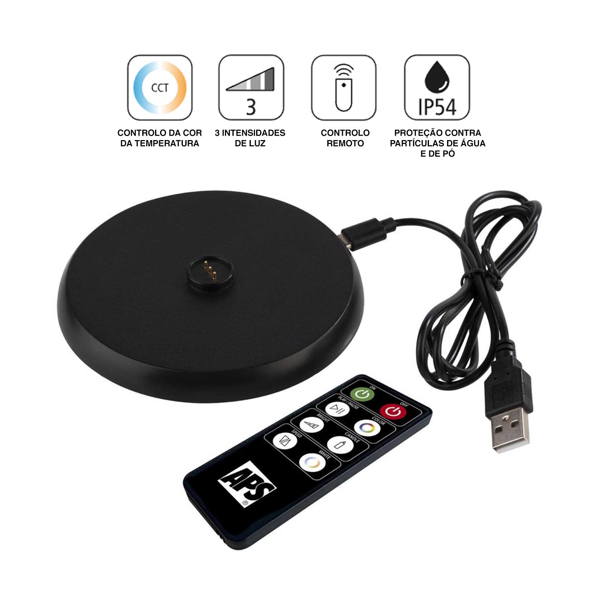 Candeeiro Mesa Merle Usb 11X30.5cm