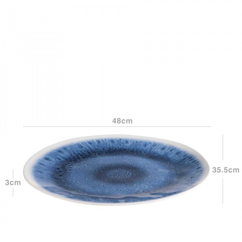 Bandeja Melamina Blue Ocean Oval 48X35.5X3cm Bandeja Melamina Blue Ocean Oval 48X35.5X3cm