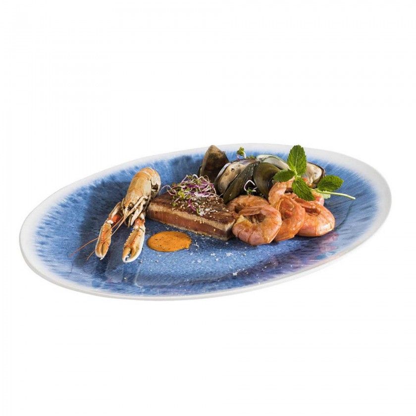 Bandeja Melamina Blue Ocean Oval 48X35.5X3cm Bandeja Melamina Blue Ocean Oval 48X35.5X3cm