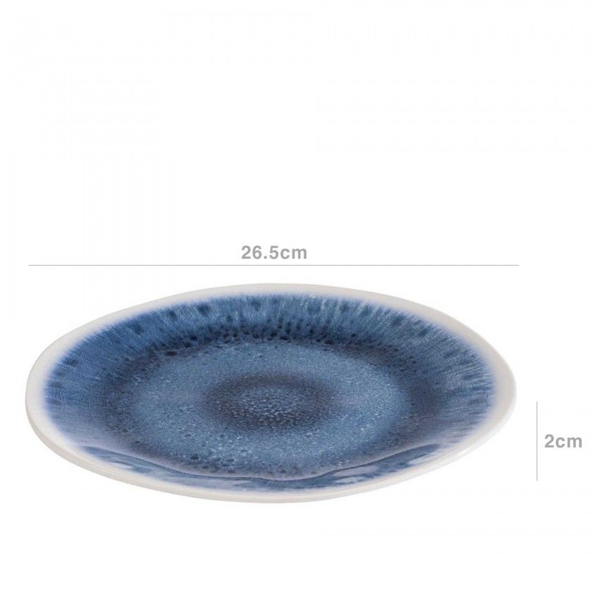 Prato Raso Melamina Blue Ocean Redondo 26.5X2cm Prato Raso Melamina Blue Ocean Redondo 26.5X2cm