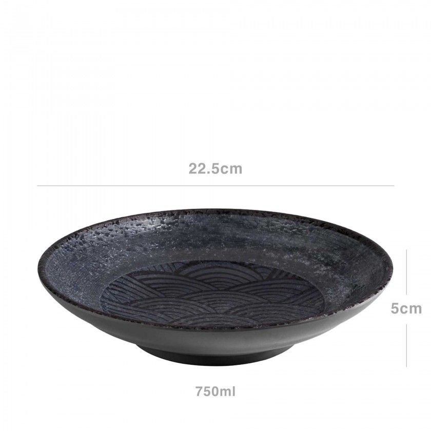 Taça Melamina Dark Wave Redonda 750ml 22.5X5cm Taça Melamina Dark Wave Redonda 750ml 22.5X5cm