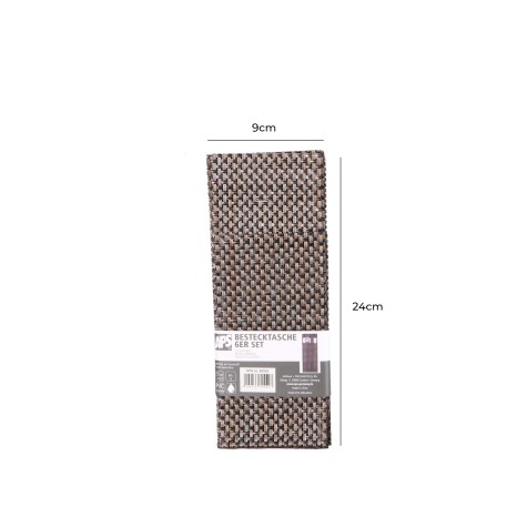 Bolsa Talheres Castanho 24X9cm Pack 6 - Image product