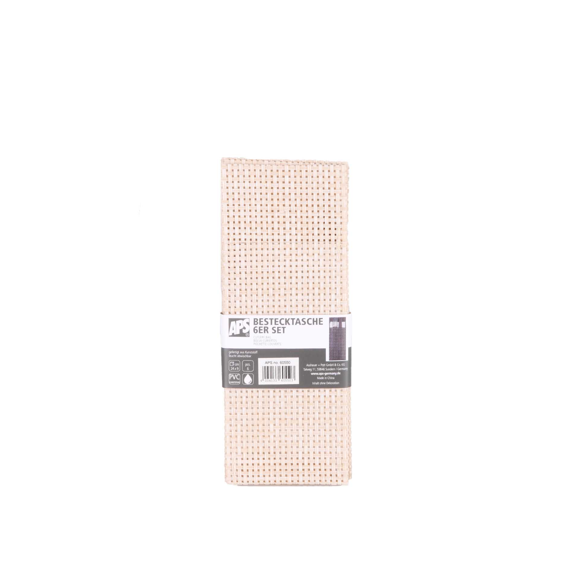 Bolsa Talheres Bege 24X9cm Pack 6
