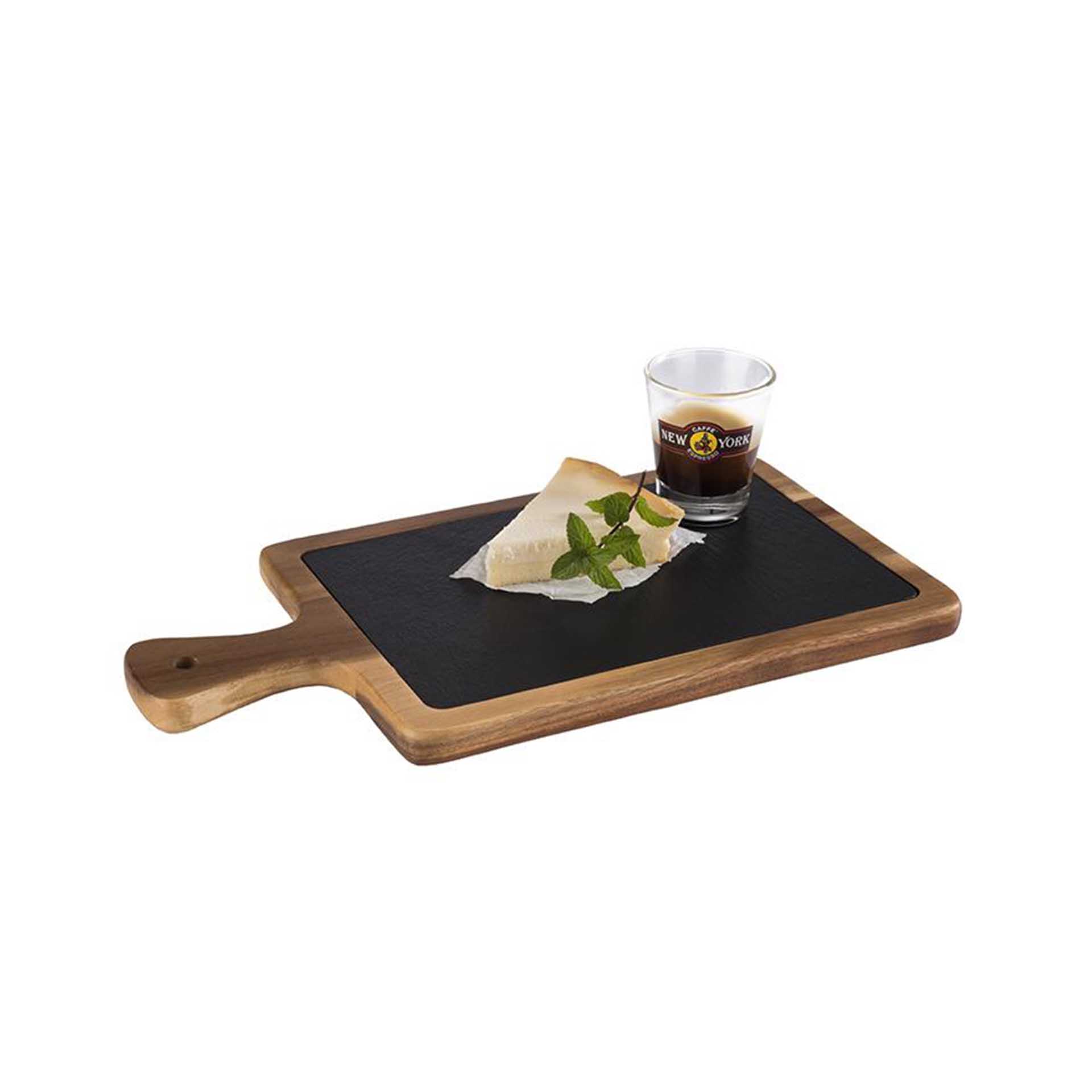 Tábua Servir Madeira / Ardósia 35X25cm