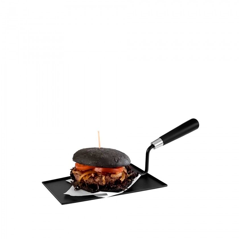 Esp�tula Servir com Pega Inox Bob Preta 23.5X15.5cm