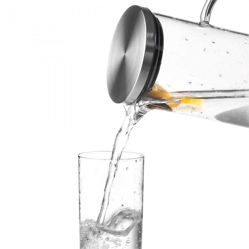 Jarro Vidro com Tampa Inox 1500ml Jarro Vidro com Tampa Inox 1500ml