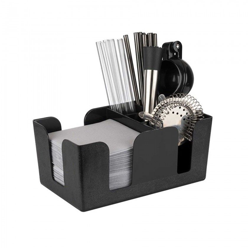 Organizador para Bar Pl�stico Preto 24X15X11cm