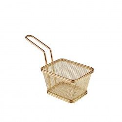 Cesto Servir Inox Dourado 10X8.5X6.5cm