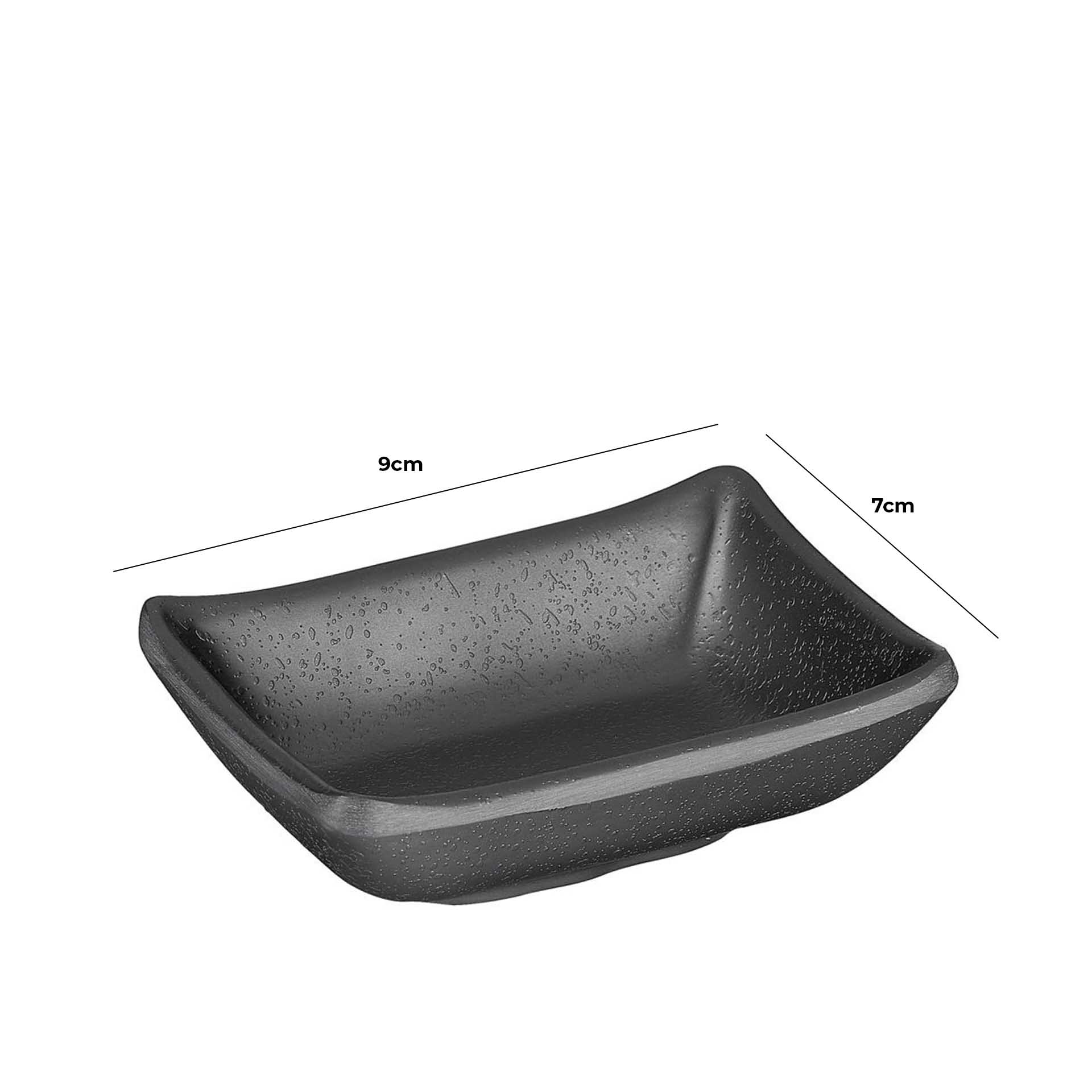 Taça Melamina Zen Retangular Preta 9X7X2.5cm