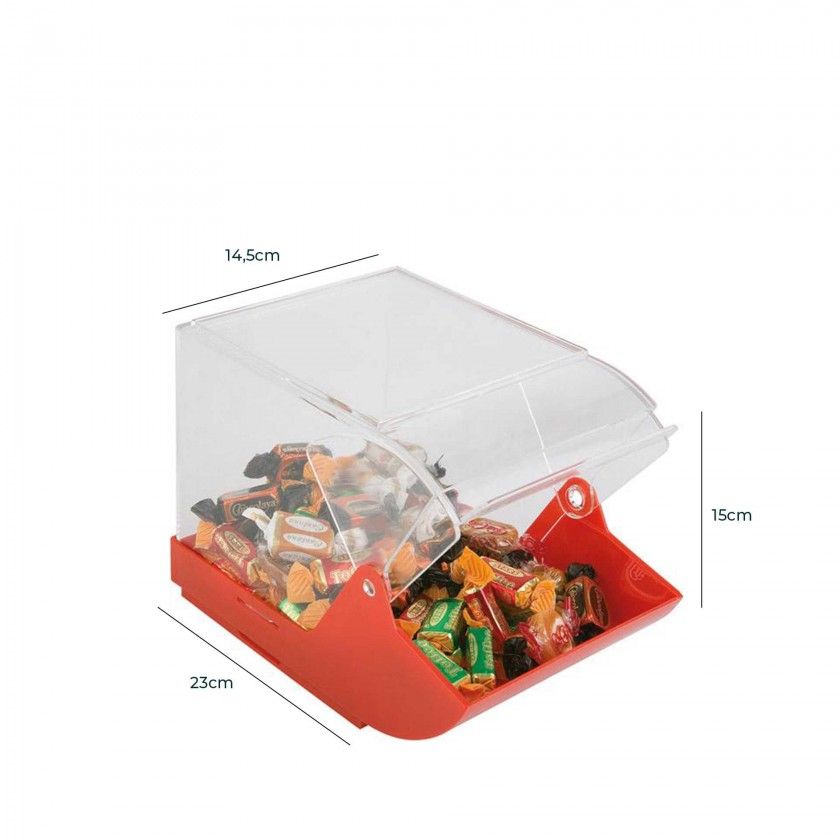 Expositor Acrílico Vermelho 23X14.5X15cm Expositor Acrílico Vermelho 23X14.5X15cm