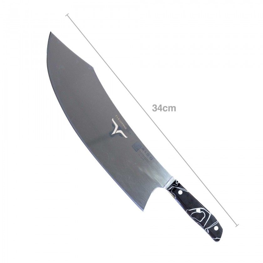 Faca Talho Cabo Acrílico Sico Efeito Mármore Preto 34cm Faca Talho Cabo Acrílico Sico Efeito Mármore Preto 34cm