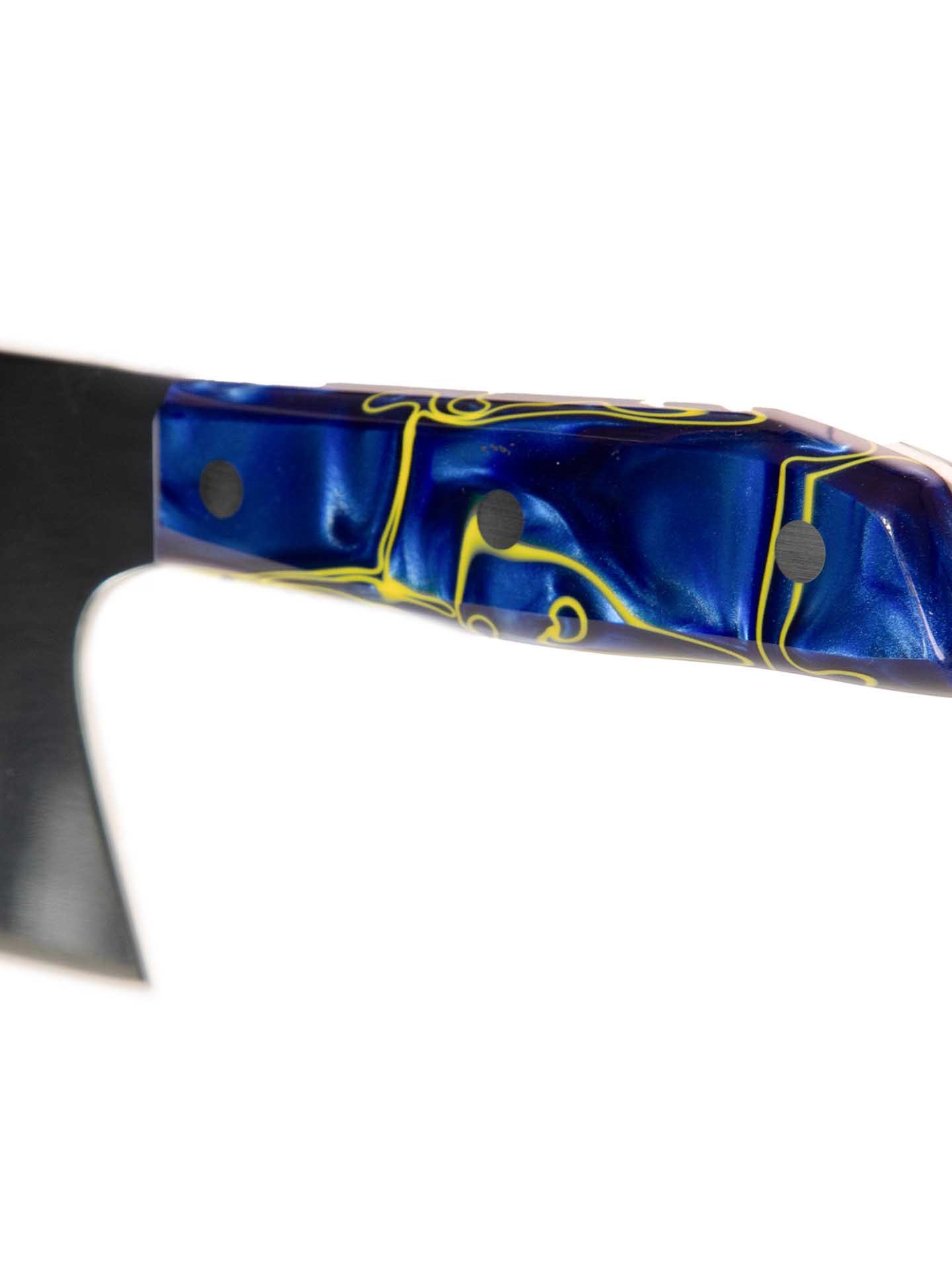 Faca Sérvia Cabo Acrílico Sico Efeito Mármore Azul 20cm