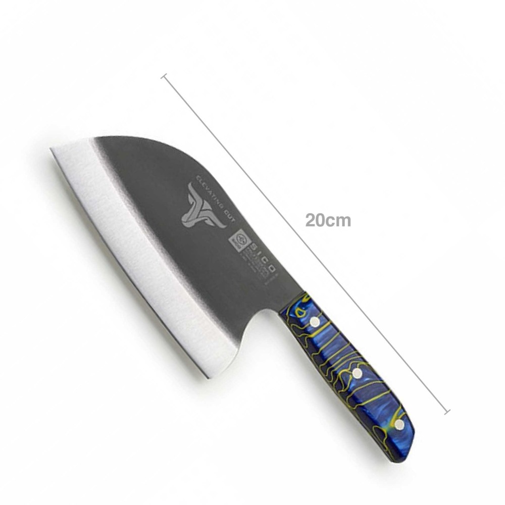 Faca S�rvia Cabo Acr�lico Sico Efeito M�rmore Azul 20cm