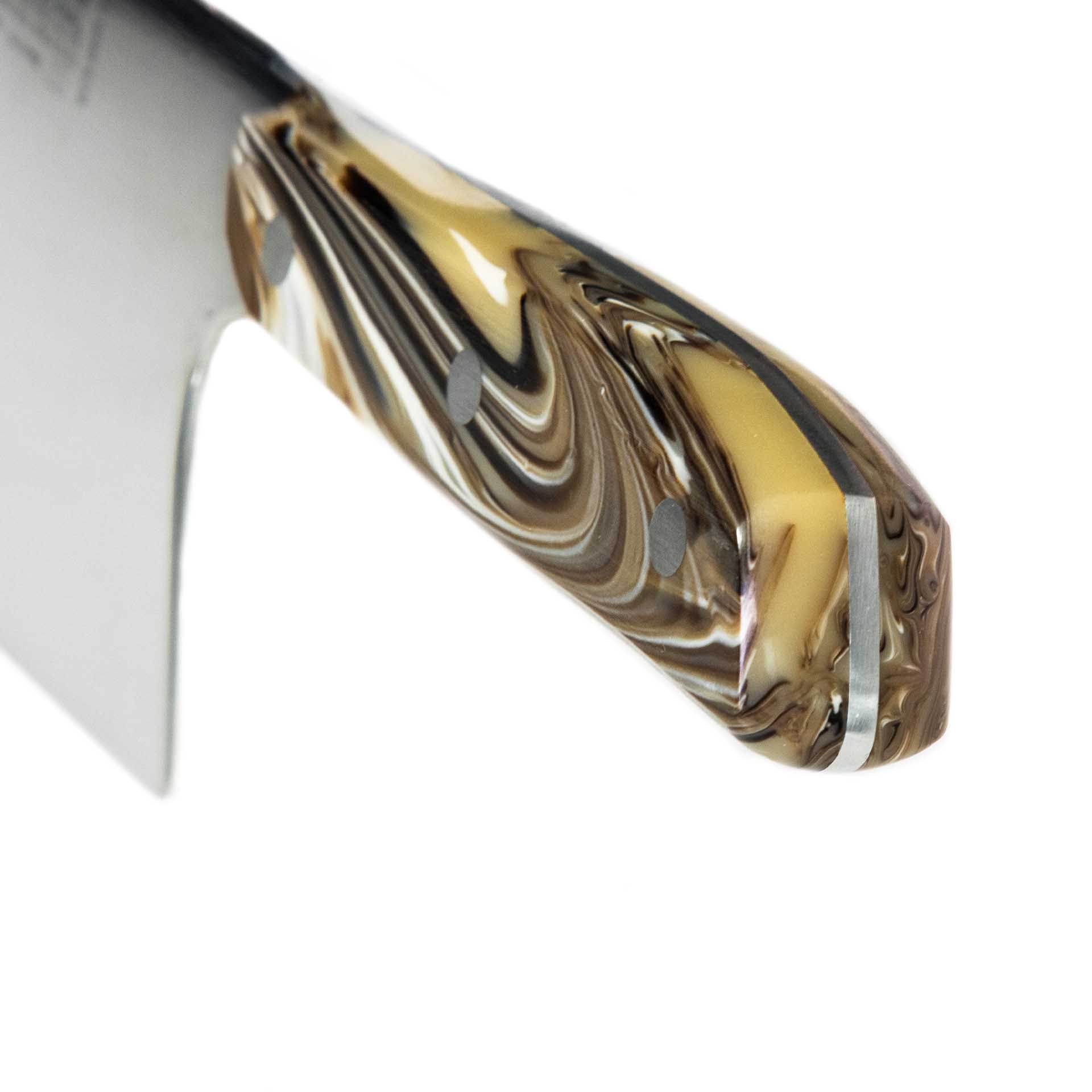 Faca Chefe Cabo Acrílico Sico Efeito Mármore Creme 30cm