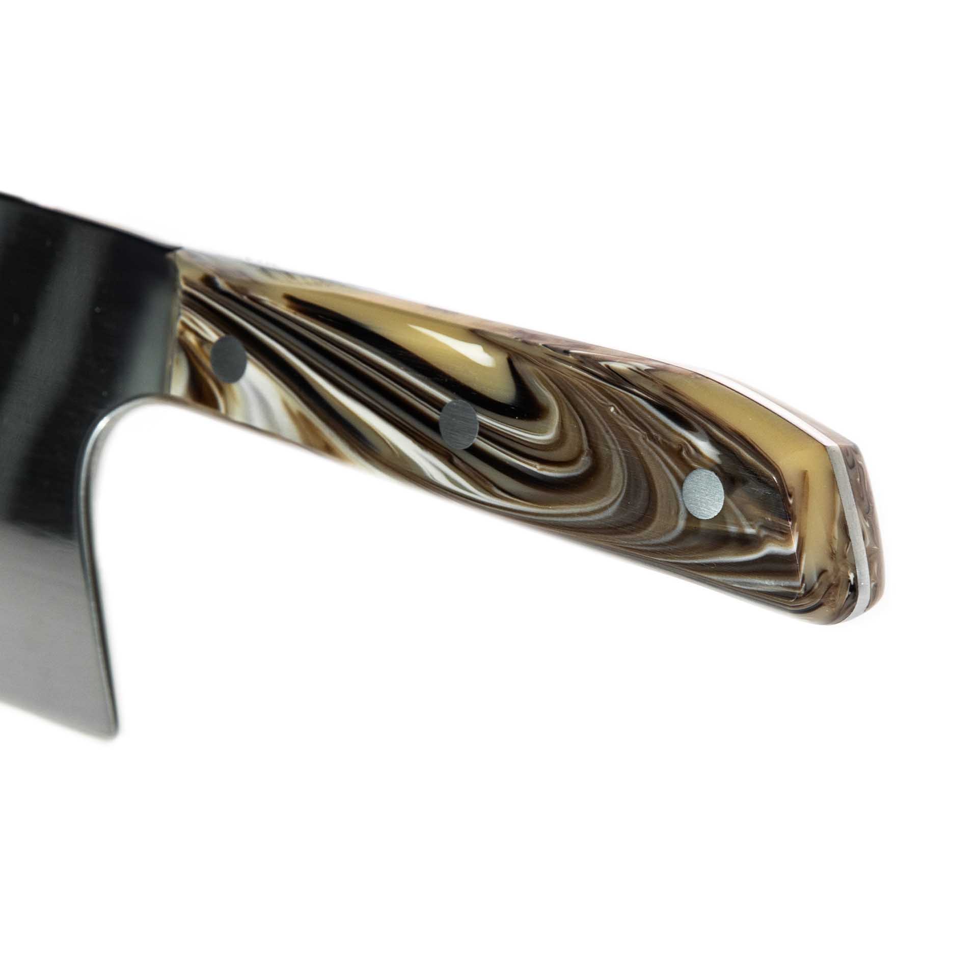 Faca Chefe Cabo Acrílico Sico Efeito Mármore Creme 30cm