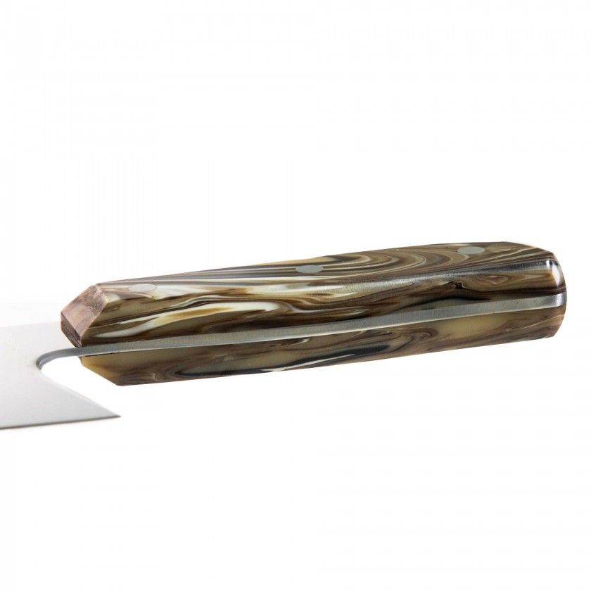 Faca Chefe Cabo Acrílico Sico Efeito Mármore Creme 20cm Faca Chefe Cabo Acrílico Sico Efeito Mármore Creme 20cm